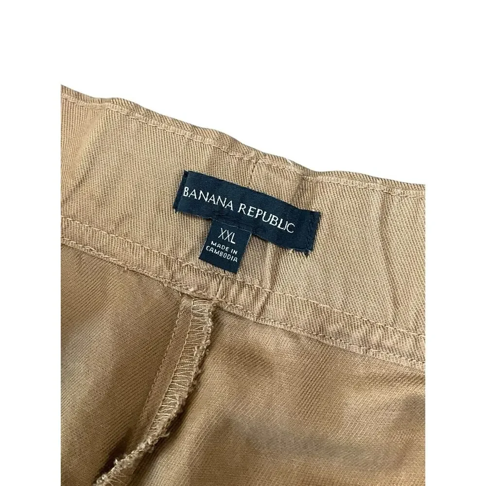 Banana Republic Cropped Tapered Pull on Pants Tan Size XXL NWT